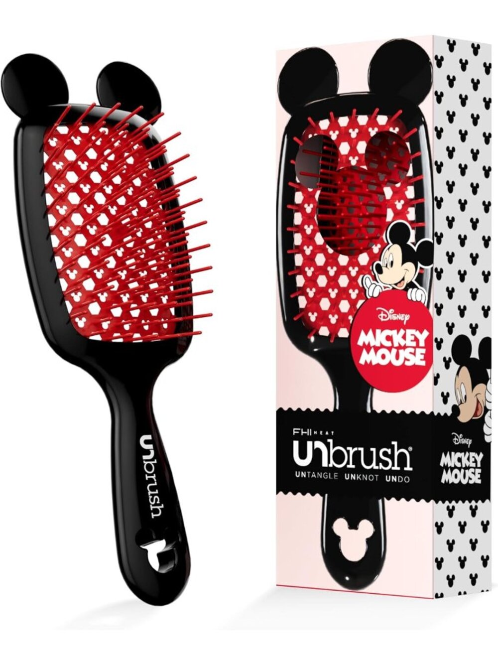 Disney Mickey & Minnie Mouse Hair Brush - FHI Heat UNbrush, Detangling & Styling